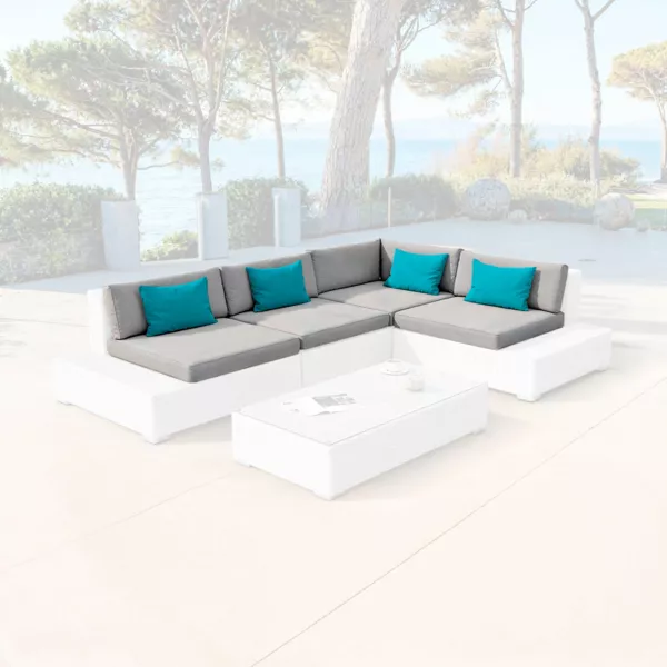 Housses de coussin de remplacement pour salon de jardin 5 places Palma Gris