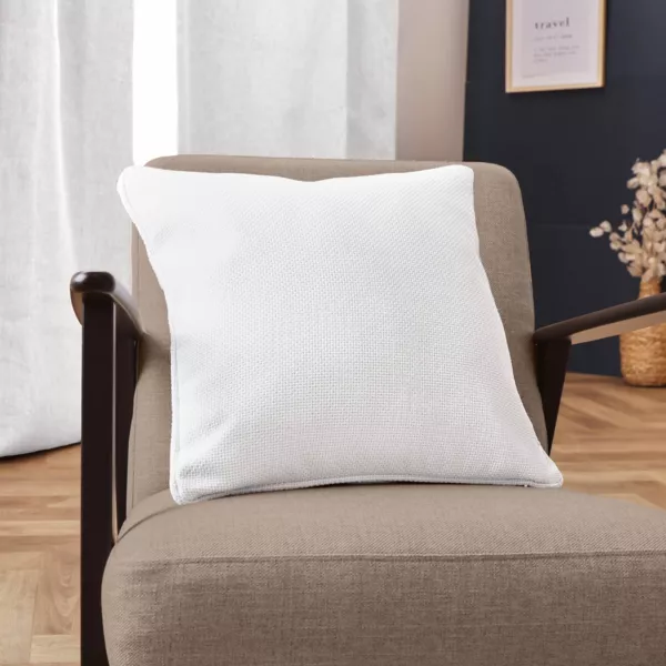 Cuscino quadrato tessuto (45 x 45 cm) Alba Bianco perla