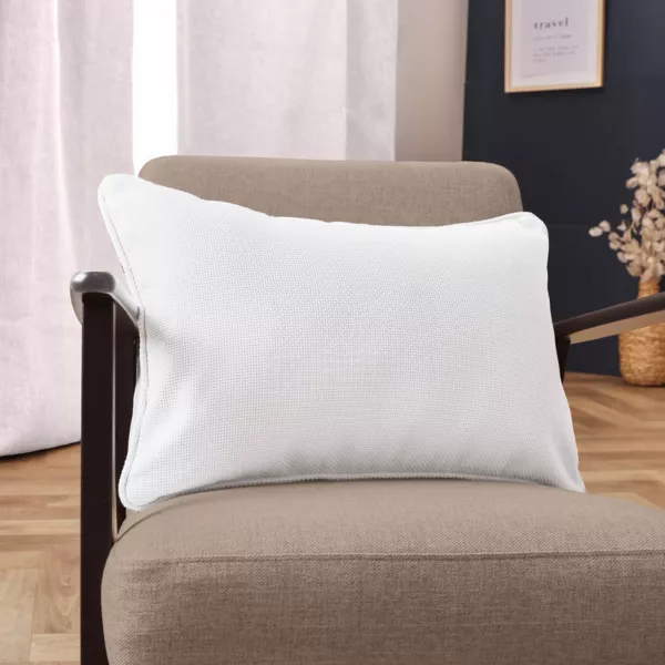 Coussin rectangulaire tiss� (40 x 60 cm) Alba Blanc perle