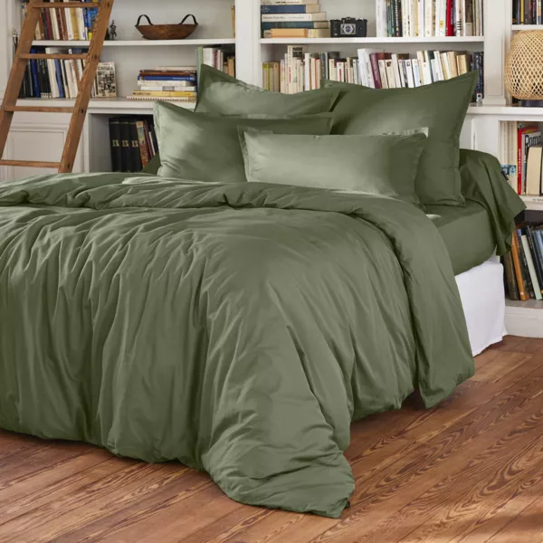Bomuld percale dynebetr�k (260 x 240 cm) Cali Gr�n Rosmarin
