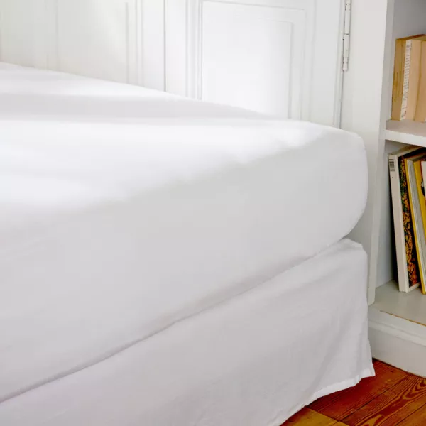 Drap housse percale de coton (90 x 200 cm) Cali Blanc