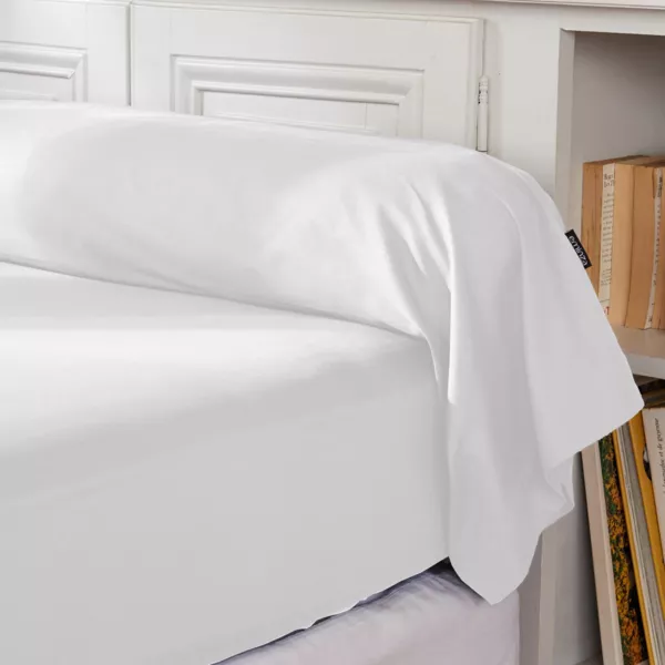 Federa cuscino a rullo percalle di cotone (L185 cm) Cali Bianco