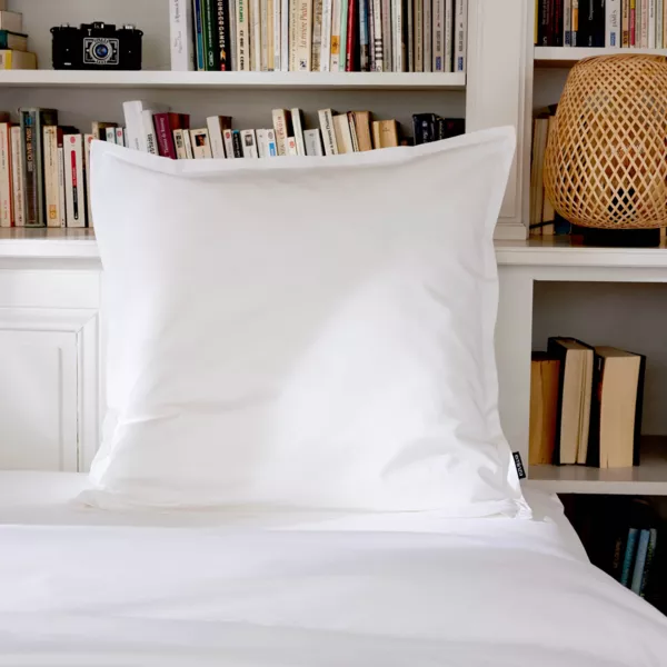 Taie d'oreiller carr�e percale de coton (65 x 65 cm) Cali Blanc