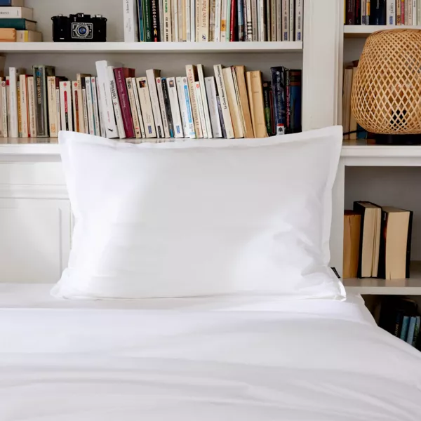 Taie d'oreiller rectangulaire percale de coton (50 x 80 cm) Cali Blanc