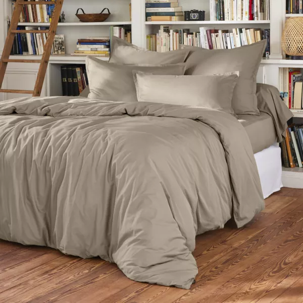 Funda de edred�n de percal de algod�n (260 x 240 cm) Cali Taupe