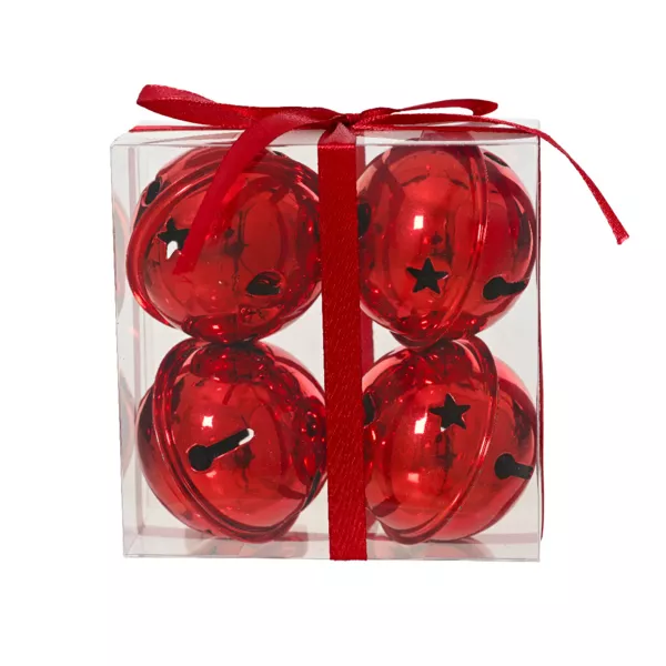 Set von 4 Metallglocken (D11 cm) Christmas Nova Rot