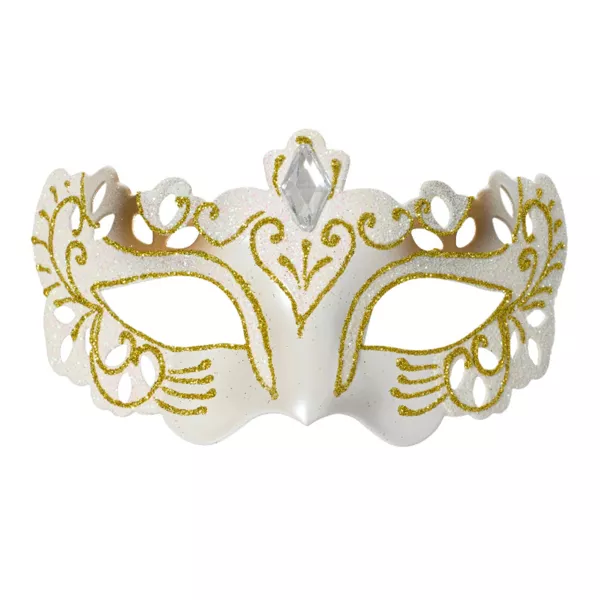 Decorazione natalizia da appendere (H10 cm) Maschera Bianca