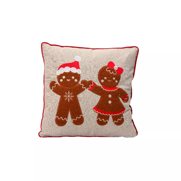 Coussin de No�l carr� coton (45 x 45 cm) Bonhomme Rouge