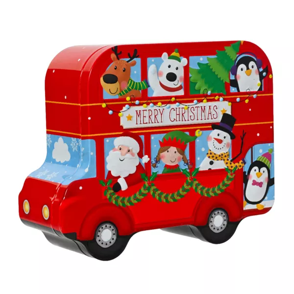 Scatola di metallo per la conservazione Bus di Natale Multicolore