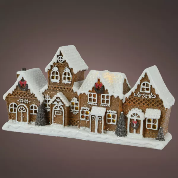 Beleuchtete Deko-H�user mit Batteriebetrieb (H12 cm) Delight Village Warmwei�