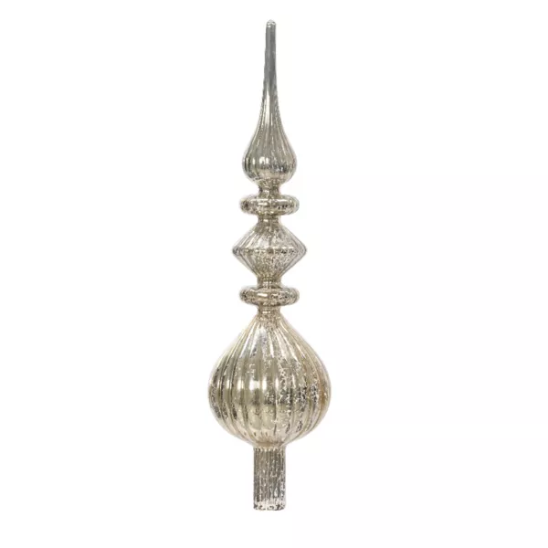 Glas-Weihnachtsbaumspitze Lyrisch Silber