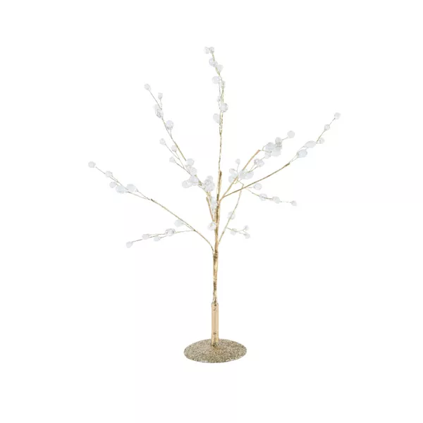 Kerstboom om neer te zetten (H40 cm) Parelmoer kralen en gouden glitters
