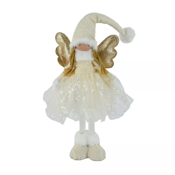 Angelo di Natale in piedi (H50 cm) Stella Crema e Oro
