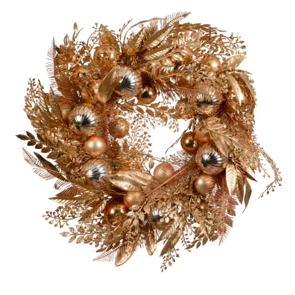 Corona de Navidad (D50 cm) Majesty Oro cobrizo