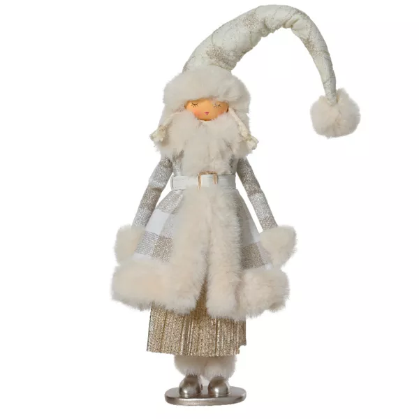 Angelo di Natale in piedi (H70 cm) Fata scandinava dorata