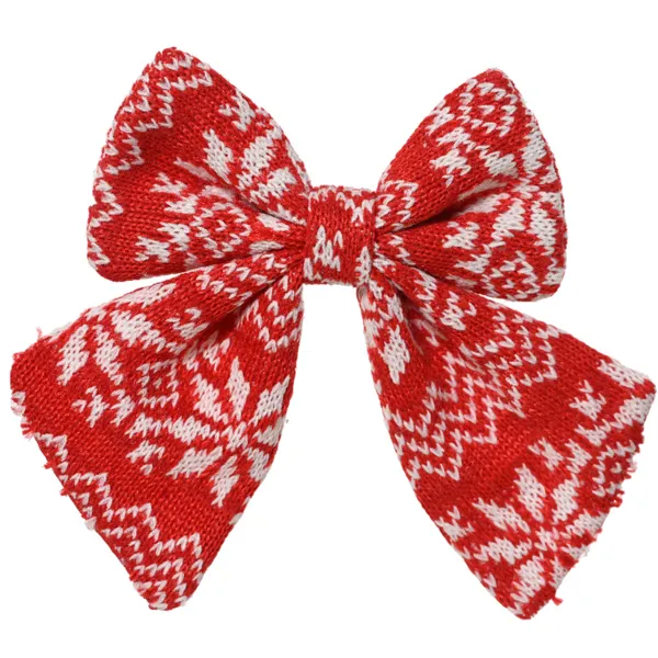 Set di 2 Fiocchi di Natale (H13 cm) Tradizione Rosso e bianco