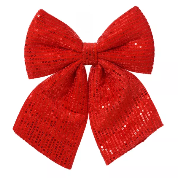 Grand Noeud de Noël (H32 cm) Sequins Rouge