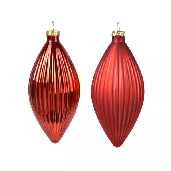 Set von 3 Weihnachtskugeln aus Glas (D60 mm) Kostbare Tropfen Rot