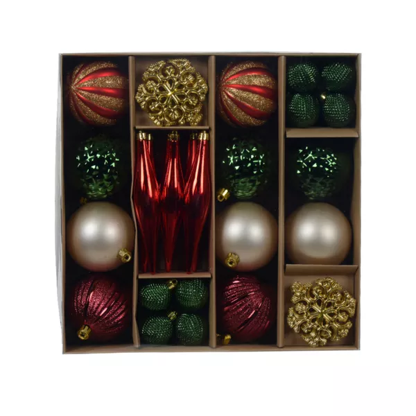 Weihnachtsbaum-Dekorationsset Christmas Gr�n, Rot und Gold