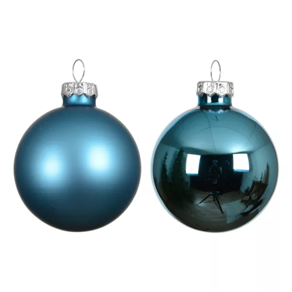 Conjunto de 6 bolas de Navidad de vidrio (D80 mm) Boreal Azul brillante