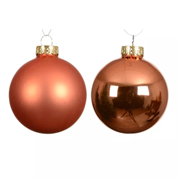 Set von 6 Weihnachtskugeln aus Glas (D80 mm) Boreal Orange