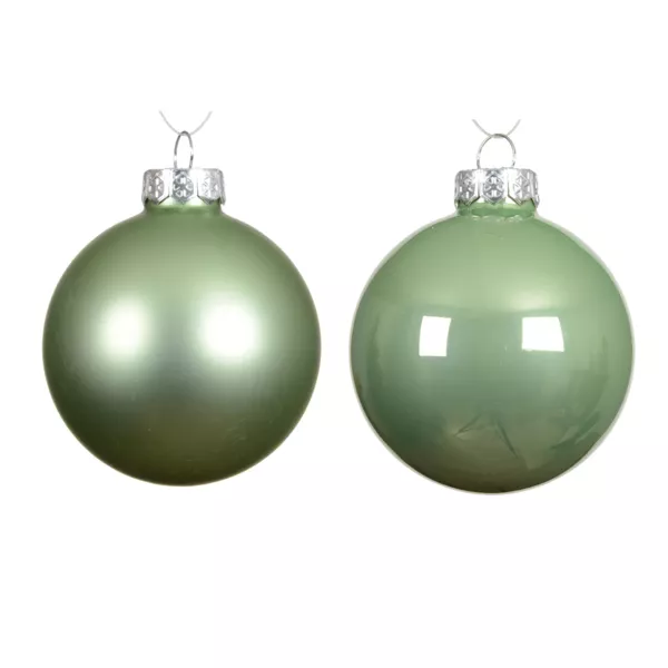 Set von 6 Weihnachtskugeln aus Glas (D80 mm) Boreal Matcha-Gr�n
