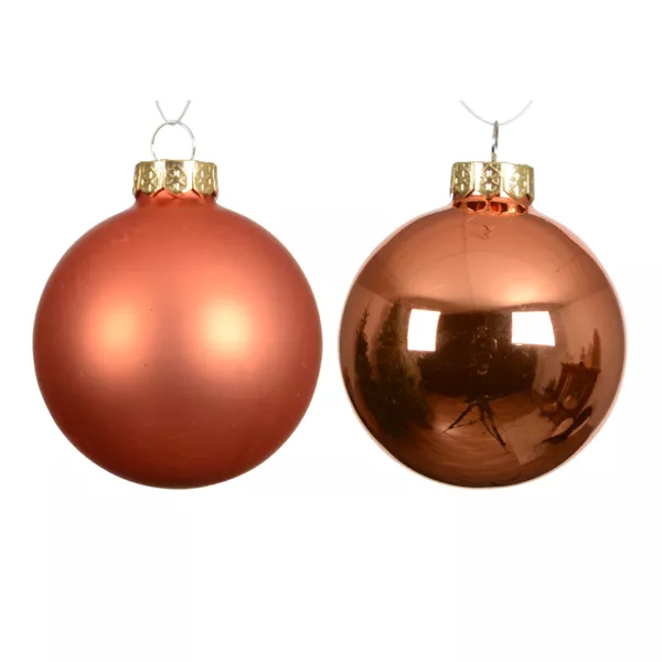 Lot de 4 boules de No�l en verre (D100 mm) Bor�al Orange