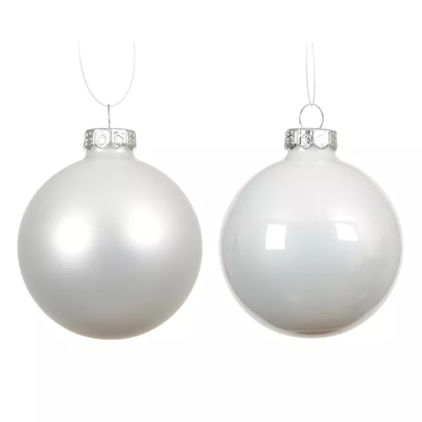Set von 6 Weihnachtskugeln aus Glas (D80 mm) Boreal Wei�