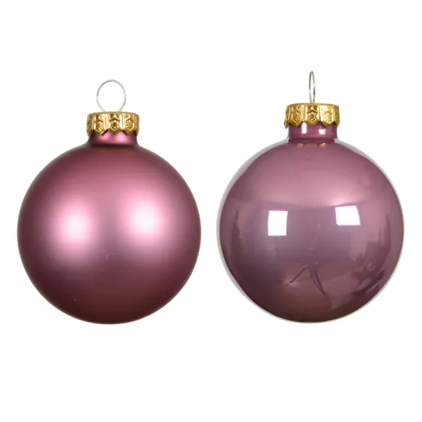 Set von 6 Weihnachtskugeln aus Glas (D80 mm) Boreal Altrosa