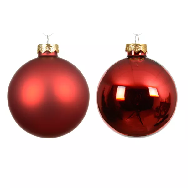 Lot de 4 boules de No�l en verre (D100 mm) Bor�al Rouge