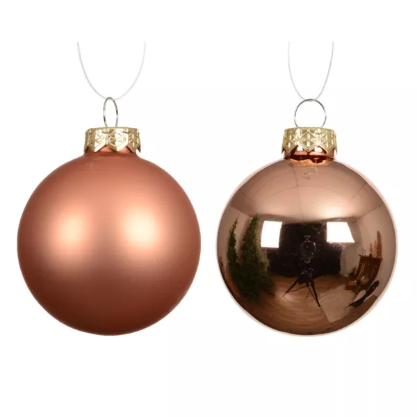 Lot de 4 boules de No�l en verre (D100 mm) Bor�al Cognac