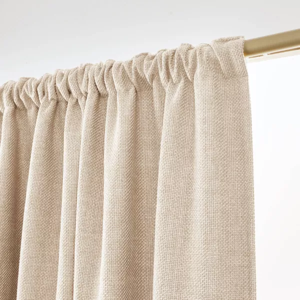 Mørklægningsgardin med termisk foring og rynkebånd (140 x 240 cm) Alba Beige grège