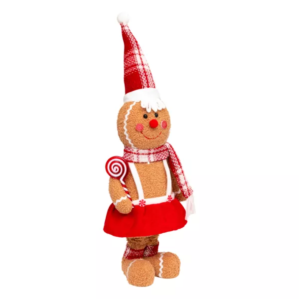 Lebkuchenmann mit Teleskopbeinen (H89 cm) Miss Weihnachten Hellbraun