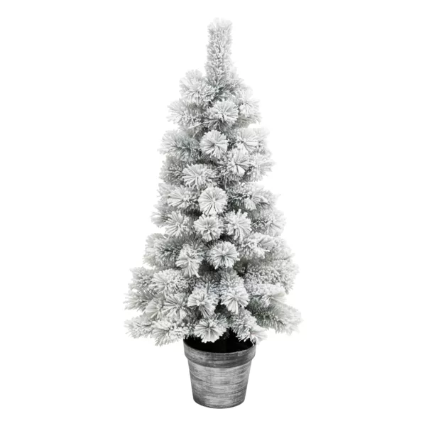 K�nstlicher Weihnachtsbaum  im Topf (H100 cm) Windy Peak Gr�n verschneit