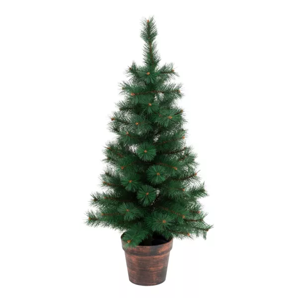 Sapin artificiel de No�l en pot (H100 cm) Windy Peak Vert sapin