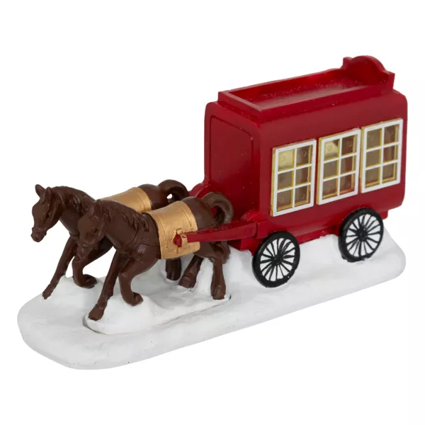 Cal�che et chevaux (H9 cm) pour village de No�l