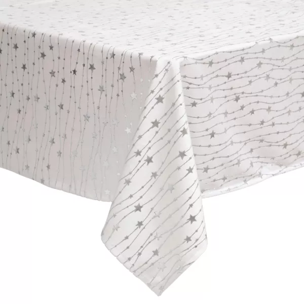 Mantel de Navidad rectangular (140 x 360 cm) Lluvia de estrellas Blanco