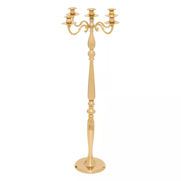 Grote Metalen Kandelaar (H100 cm) Feestelijk Kerst Goud
