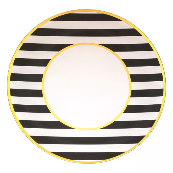 Set von 12  Platztellern gestreift Schwarz und Wei�