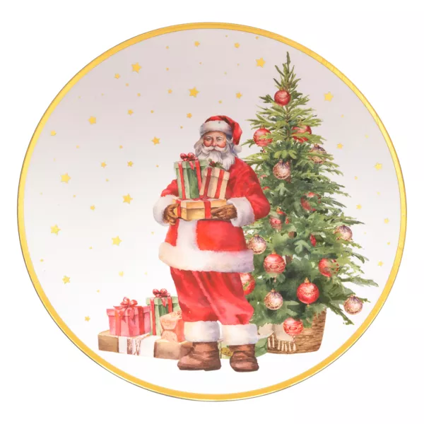 Set von 12 Platztellern Weihnachtsmann und Geschenke