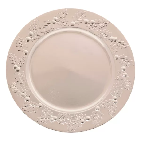 Lot de 12 dessous d'assiette Houx de No�l Argent