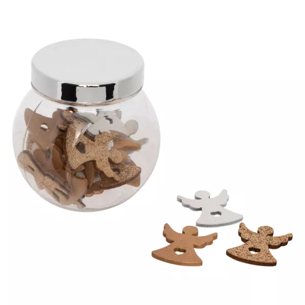 Lot de 24 anges ajour�s en bois � parsemer