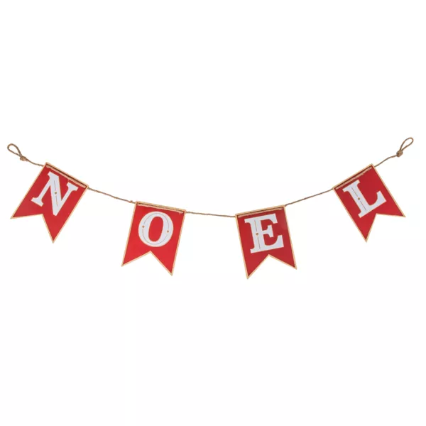 Weihnachtsgirlande aus Metall (158 cm) Silvester Rot