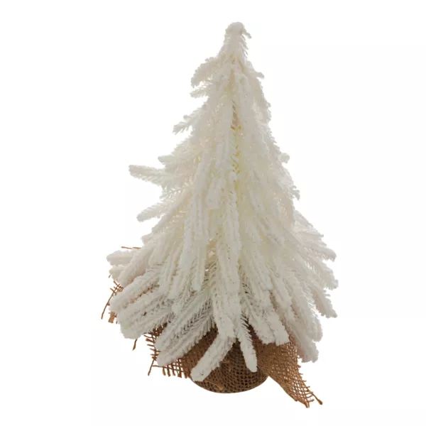Dekorativt juletr� i jute (H27 cm) Frosted Hvid