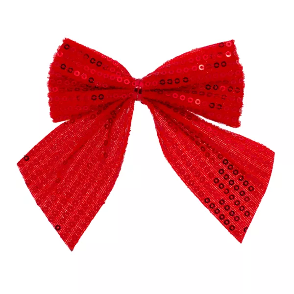 Set di 3 fiocchi di Natale (h9 cm) Prestige paillettes Rosso