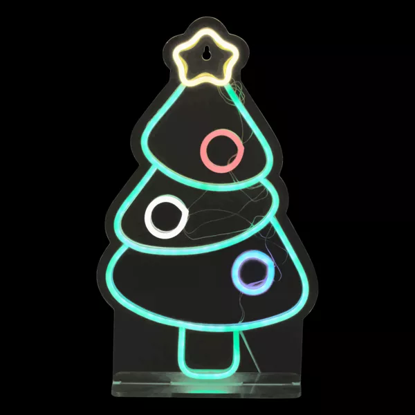 Insegna luminosa USB (H40 cm) Neon Albero di Natale Multicolore