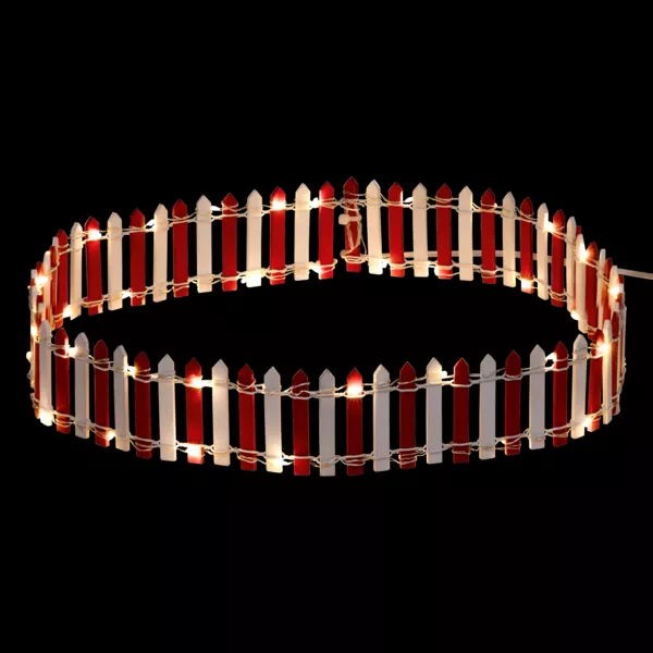 Barri�re en bois lumineuse (H9 cm) pour village