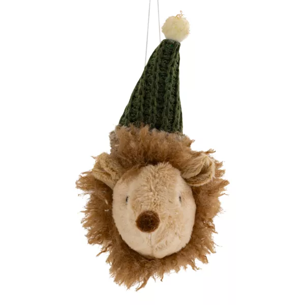 Adorno de Navidad colgante (H15 cm) Cabeza de Erizo Marrón claro