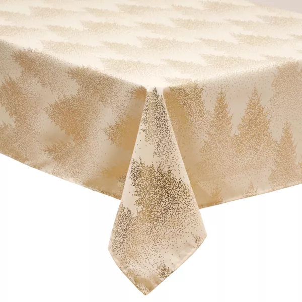 Nappe De Table Rectangulaire 140x360 Cm Dorée / Or - Thème Noël Et Fêtes