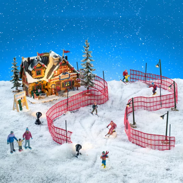 Lemax julelandsby lysende komplet s�t Skihytte